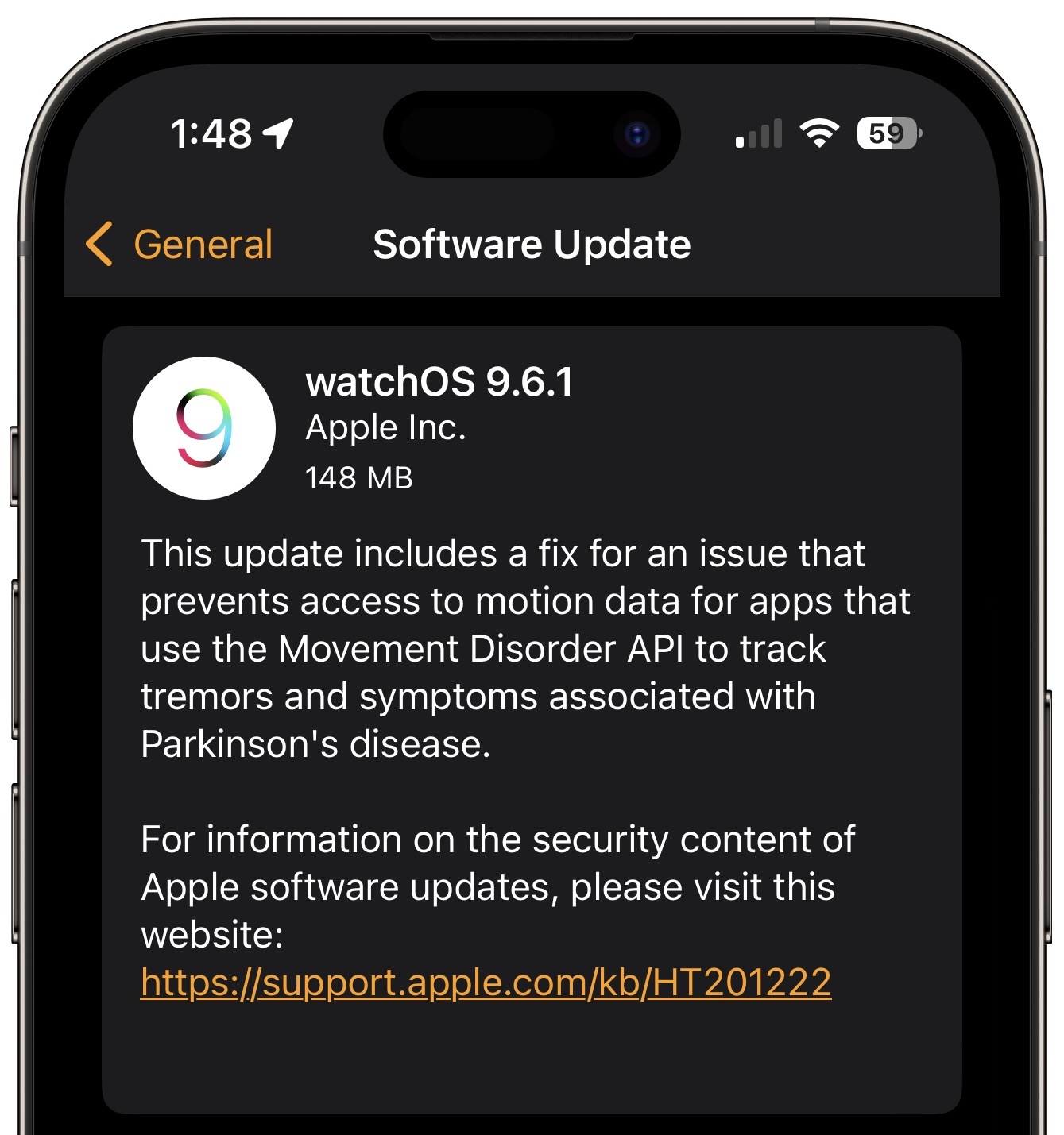 watchOS 9.6.1 release notes
