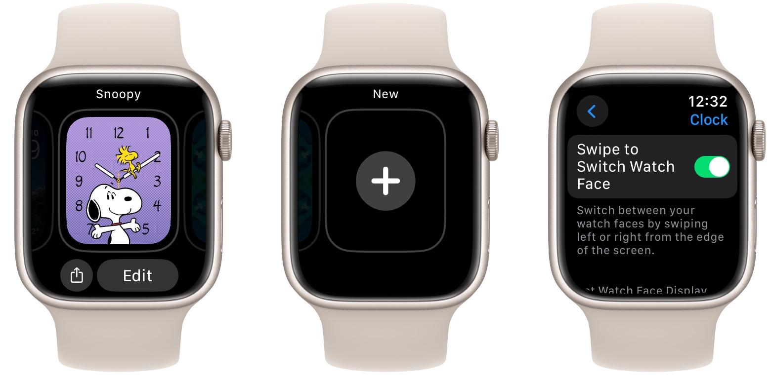 watchOS 10 watch face switching