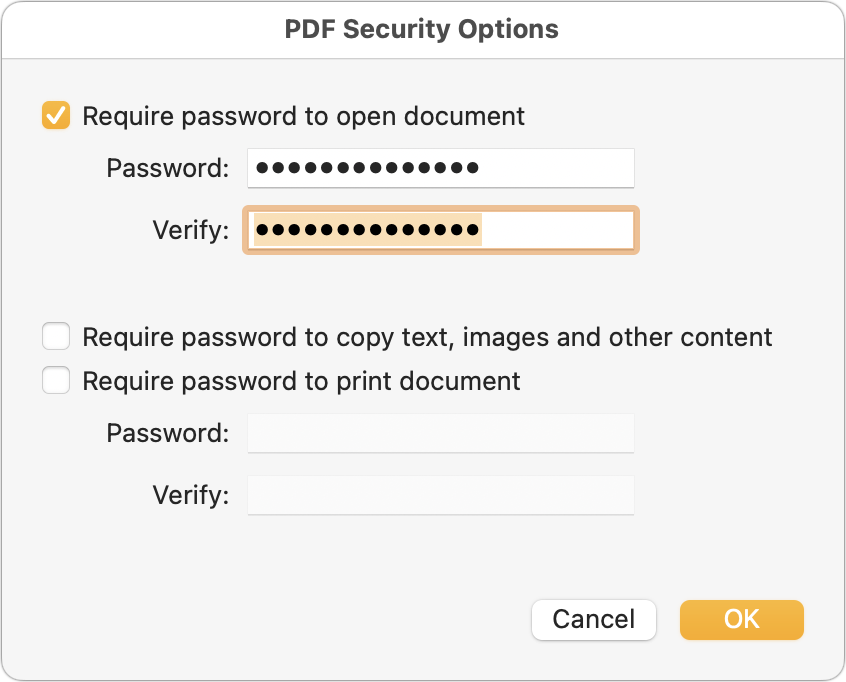 Encrypting a PDF